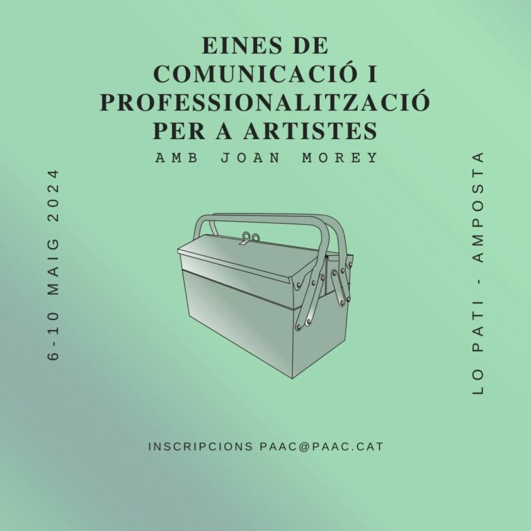 Eines de comunicació i professionalització per a artistes amb Joan Morey