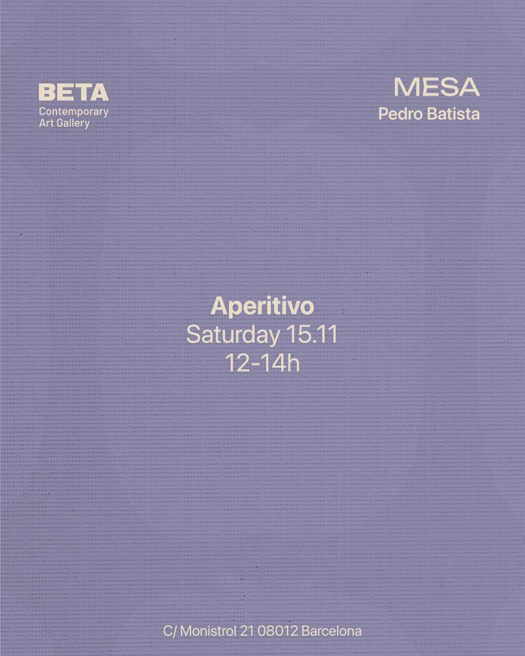 Aperitiu | Mesa. Pedro Batista