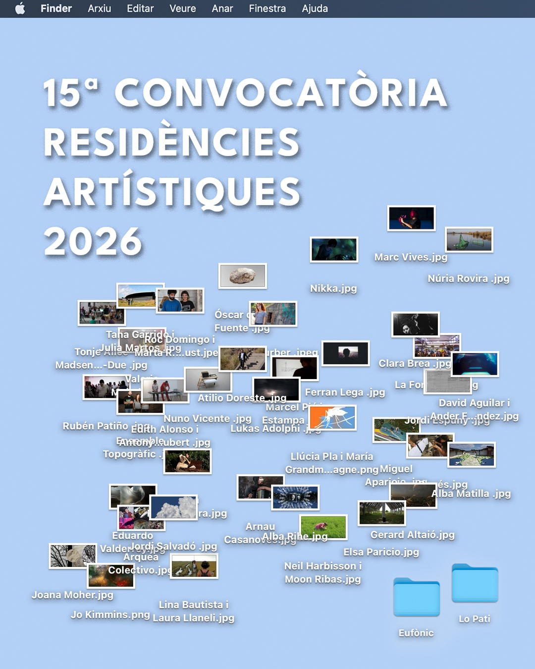 15ª Convocatòria de residències creatives Eufònic / Lo Pati 2026