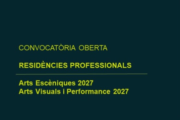 Convocatòria de residències professionals arts escèniques i arts visuals 2027